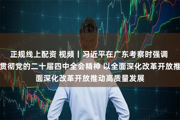 正规线上配资 视频丨习近平在广东考察时强调 深入学习宣传贯彻党的二十届四中全会精神 以全面深化改革开放推动高质量发展