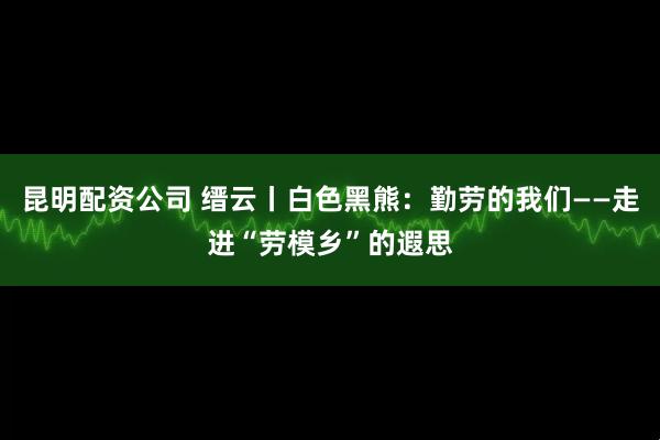 昆明配资公司 缙云丨白色黑熊：勤劳的我们——走进“劳模乡”的遐思