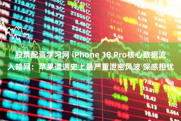 股票配资学习网 iPhone 18 Pro核心数据流入暗网：苹果遭遇史上最严重泄密风波 深感担忧